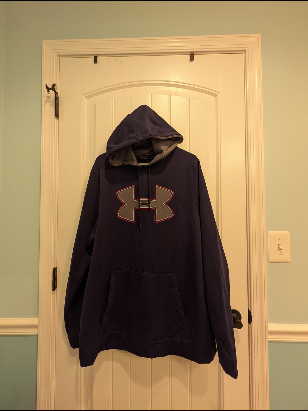 Under Armour Men's Dark Blue Hooded Pullover with Logo